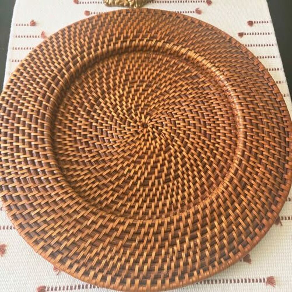 Set of 6 Woven Rattan Charger Plates
